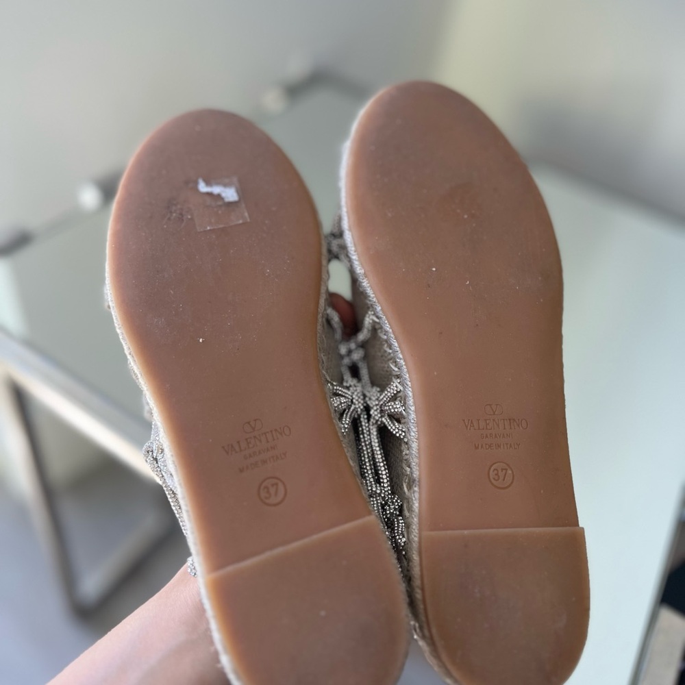 Like new VALENTINO GARAVANI Crystal-embellished linen espadrille mules $1,150 37 - Picture 13 of 13